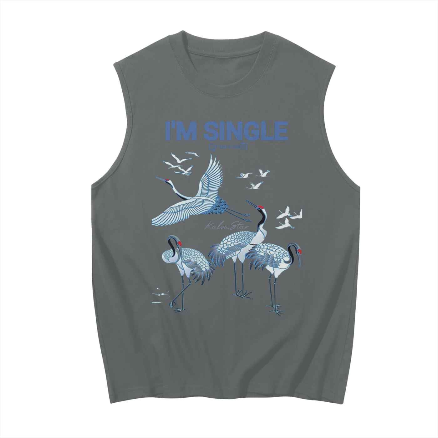 Military Blue Sleeveless Tank Top